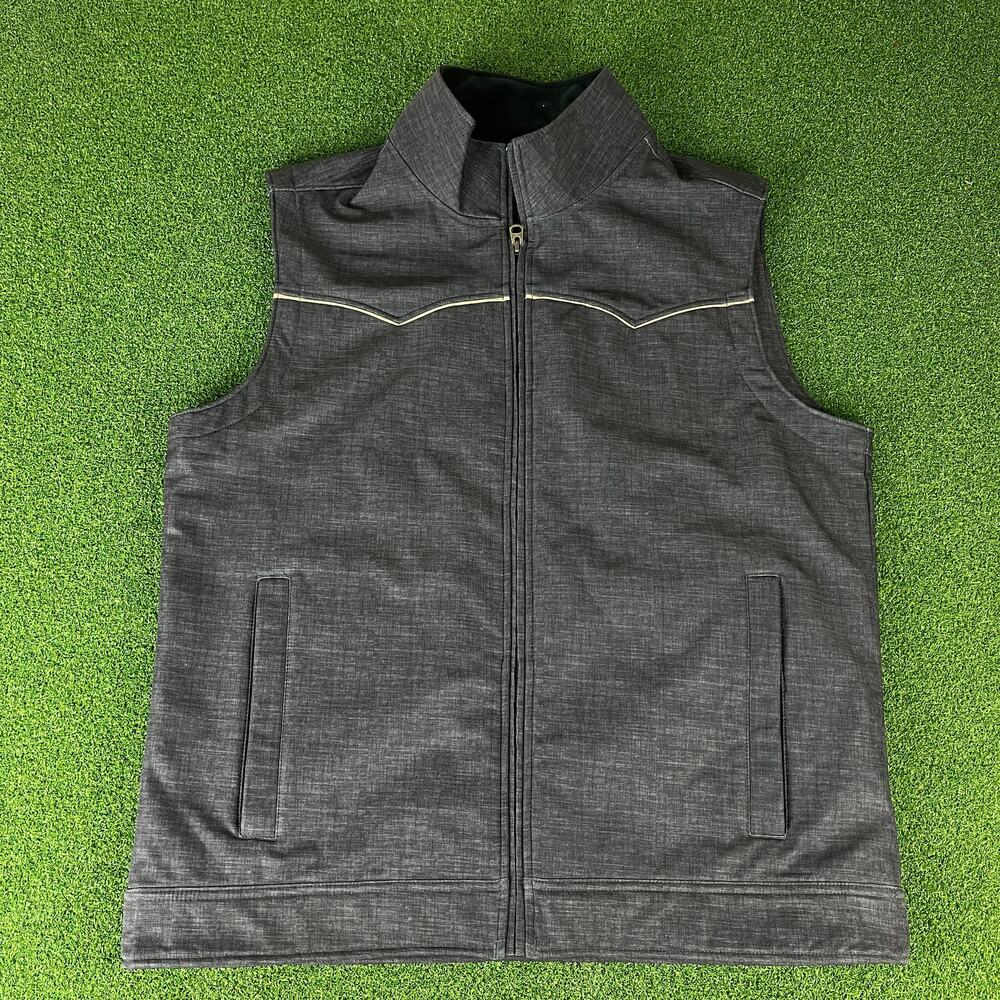 Cinch Mens Charcoal Conceal Carry Western Softshell Vest Sz L